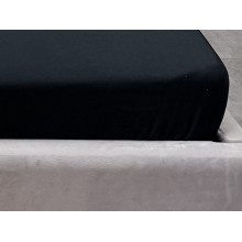 Простынь на резинке 140x200 Ecotton Полисатин Черный