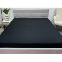 Простынь на резинке 180x200 Ecotton Полисатин Черный