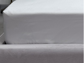 Простынь на резинке 160x200 Ecotton Полисатин Белый Сream