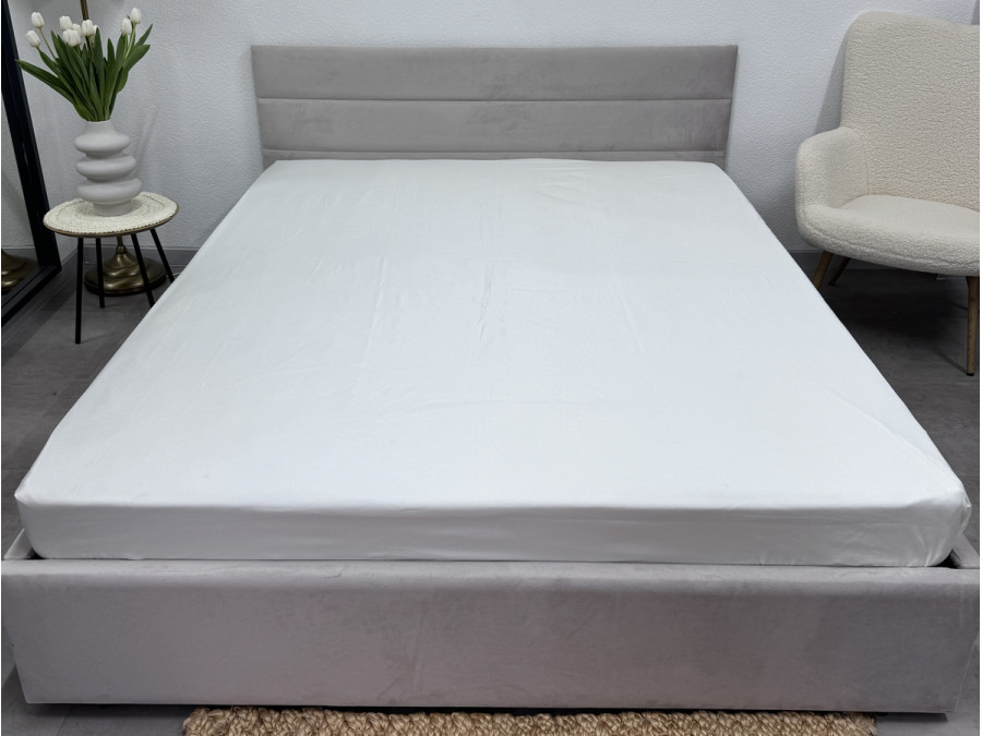 Простирадло на резинці 180x200 Ecotton Полісатин Білий Сream