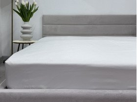 Простынь на резинке 160x200 Ecotton Полисатин Белый Сream