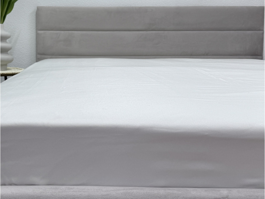 Простирадло на резинці 180x200 Ecotton Полісатин Білий Сream