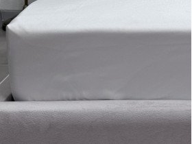 Простынь на резинке 160x200 Ecotton Полисатин Белый Сream