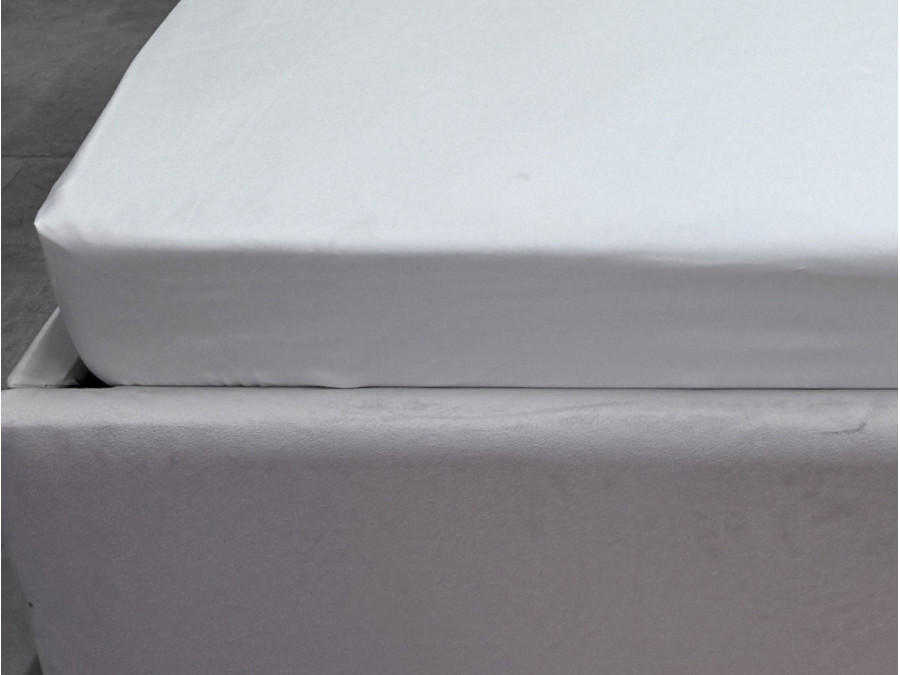 Простынь на резинке 160x200 Ecotton Полисатин Белый Сream