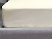 Простынь на резинке 180x200 Ecotton Полисатин Желтый Сream