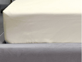 Простирадло на резинці 180x200 Ecotton Полісатин Жовтий Сream