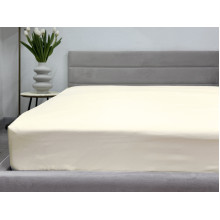 Простынь на резинке 180x200 Ecotton Полисатин Желтый Сream