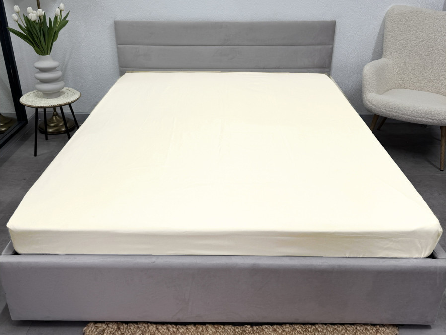Простирадло на резинці 160x200 Ecotton Полісатин Жовтий Сream