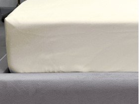 Простынь на резинке 180x200 Ecotton Полисатин Желтый Сream