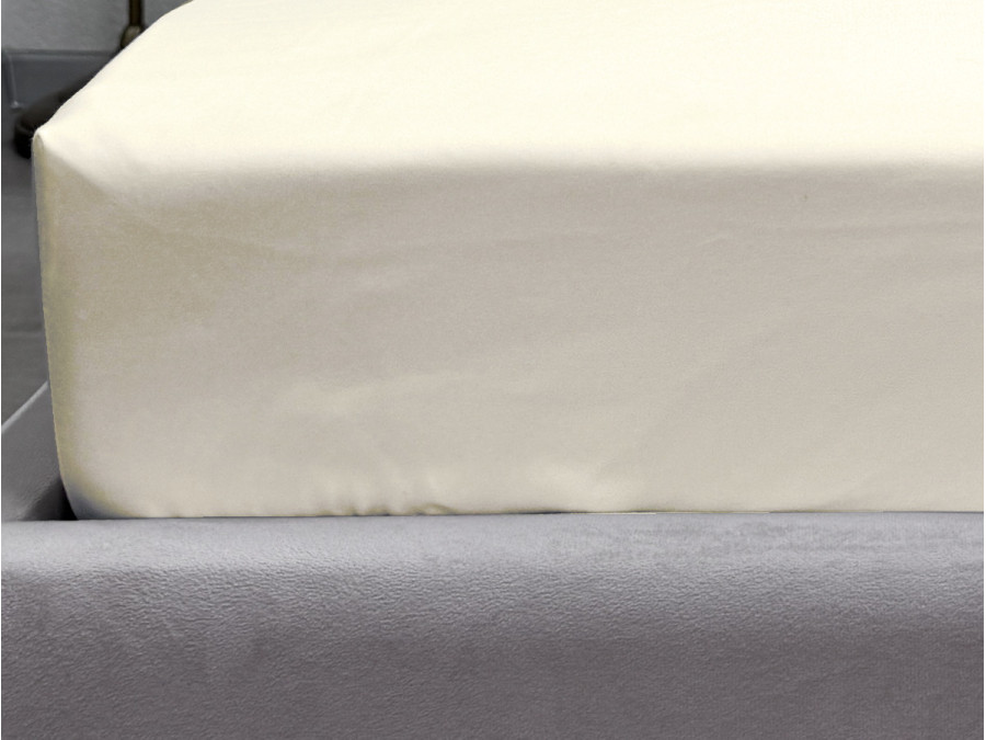 Простирадло на резинці 180x200 Ecotton Полісатин Жовтий Сream