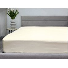 Простынь на резинке 180x200 Ecotton Полисатин Желтый Сream