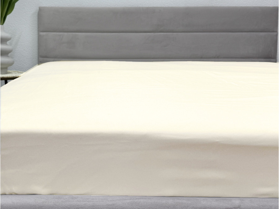 Простынь на резинке 160x200 Ecotton Полисатин Желтый Сream