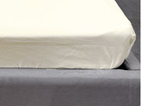 Простынь на резинке 160x200 Ecotton Полисатин Желтый Сream