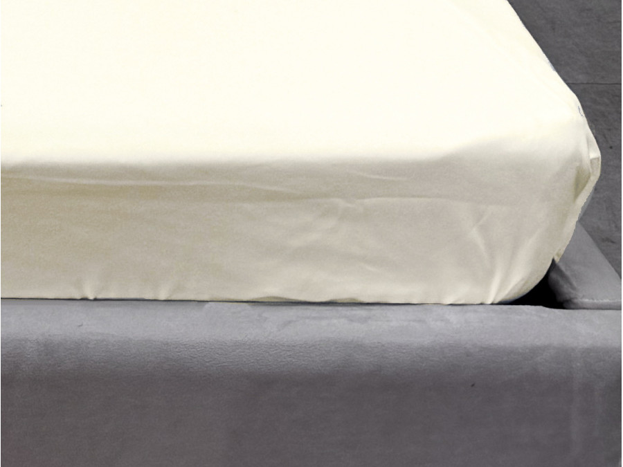 Простынь на резинке 160x200 Ecotton Полисатин Желтый Сream