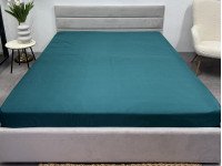 Простынь на резинке 160x200 Ecotton Полисатин Dark Green