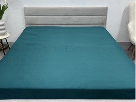 Простынь на резинке 180x200 Ecotton Полисатин Dark Green