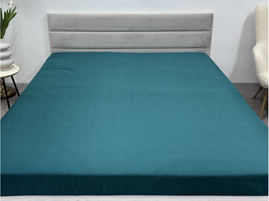 Простынь на резинке 140x200 Ecotton Полисатин Dark Green