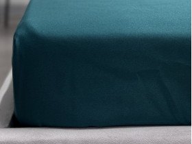 Простынь на резинке 180x200 Ecotton Полисатин Dark Green