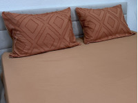 Простынь на резинке 140x200 Ecotton Полисатин Оранжевый