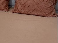 Простирадло на резинці 140x200 Ecotton Полісатин Помаранчевий