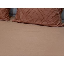 Простынь на резинке 140x200 Ecotton Полисатин Оранжевый