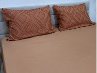 Простирадло на резинці 140x200 Ecotton Полісатин Помаранчевий