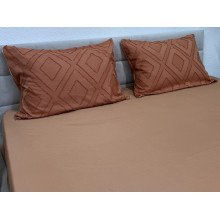 Простынь на резинке 140x200 Ecotton Полисатин Оранжевый