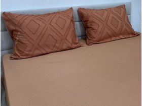 Простынь на резинке 140x200 Ecotton Полисатин Оранжевый