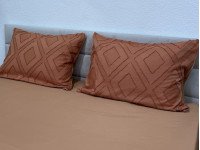 Простынь на резинке 160x200 Ecotton Полисатин Оранжевый