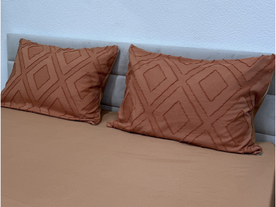 Простынь на резинке 160x200 Ecotton Полисатин Оранжевый