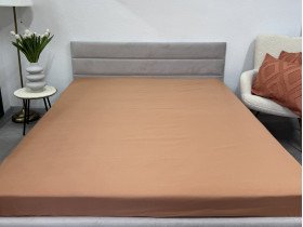 Простынь на резинке 180x200 Ecotton Полисатин Оранжевый