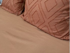 Простынь на резинке 180x200 Ecotton Полисатин Оранжевый