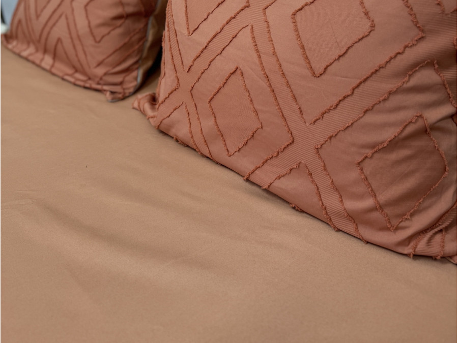 Простирадло на резинці 180x200 Ecotton Полісатин Помаранчевий