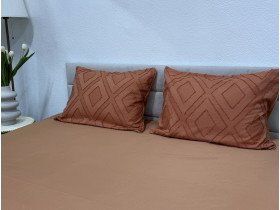Простынь на резинке 160x200 Ecotton Полисатин Оранжевый