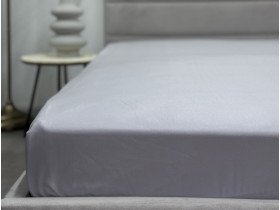 Простирадло на резинці 90x200 Ecotton Полісатин Світло-сірий