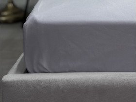 Простирадло на резинці 90x200 Ecotton Полісатин Світло-сірий