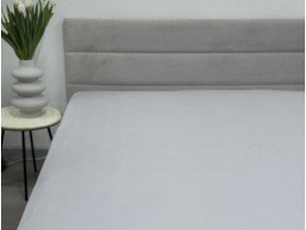 Простынь на резинке 180x200 Ecotton Полисатин Светло серый