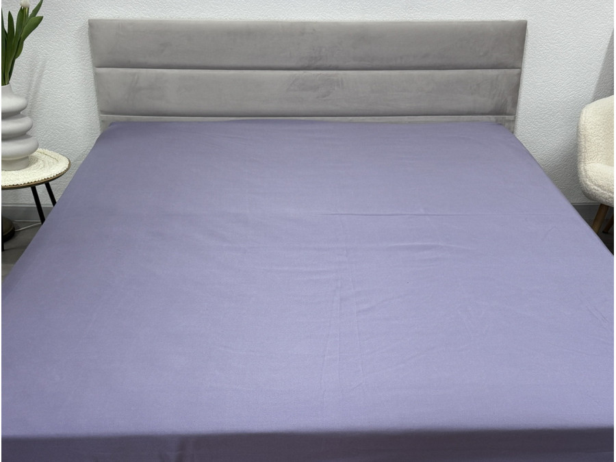 Простынь на резинке 180x200 Ecotton Полисатин Темно фиолетовый