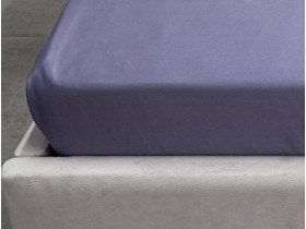 Простынь на резинке 180x200 Ecotton Полисатин Темно фиолетовый