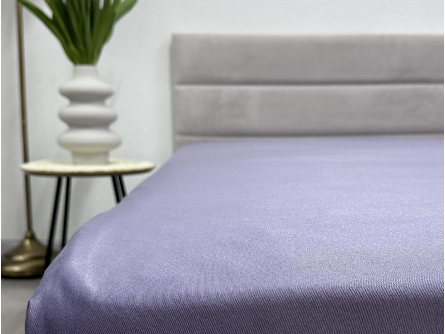 Простынь на резинке 160x200 Ecotton Полисатин Темно фиолетовый