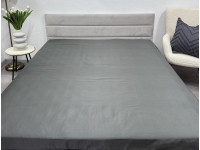 Простынь на резинке 160x200 Ecotton Полисатин Темно серый