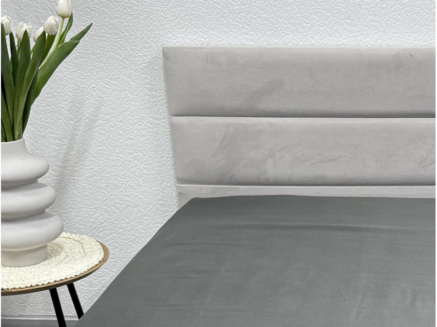 Простынь на резинке 180x200 Ecotton Полисатин Темно серый