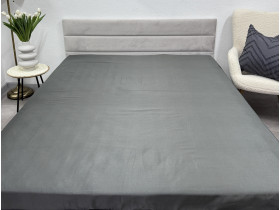 Простынь на резинке 160x200 Ecotton Полисатин Темно серый