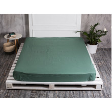 Простынь на резинке 160x200 Ecotton Поплин Зеленый 488