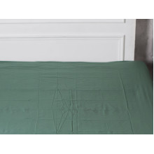 Простынь на резинке 160x200 Ecotton Поплин Зеленый 488