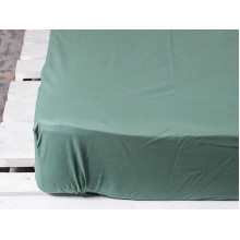 Простынь на резинке 160x200 Ecotton Поплин Зеленый 488