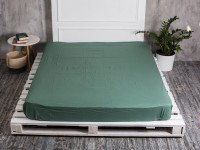 Простынь на резинке 160x200 Ecotton Поплин Зеленый 488