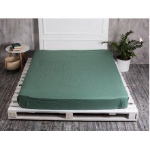 Простынь на резинке 180x200 Ecotton Поплин Зеленый 488