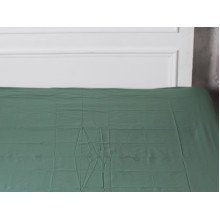 Простынь на резинке 180x200 Ecotton Поплин Зеленый 488