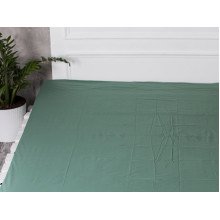 Простынь на резинке 180x200 Ecotton Поплин Зеленый 488